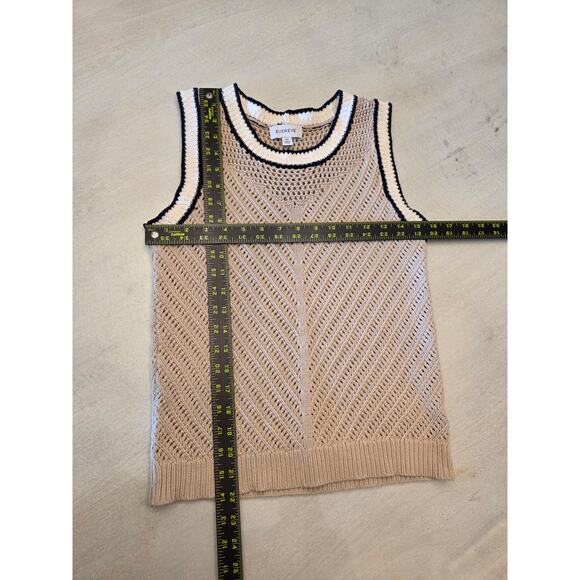 Evereve Brooklyn Tank SZ XS Textured Cotton Knit Top Coastal - Picture 7 of 7